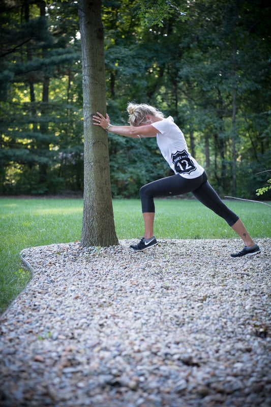 Dunes Hwy 12 Women’s V-Neck T-Shirt – Soft Stretch Cotton Activewear Tee | Slim Fit Workout or Casual Graphic Top