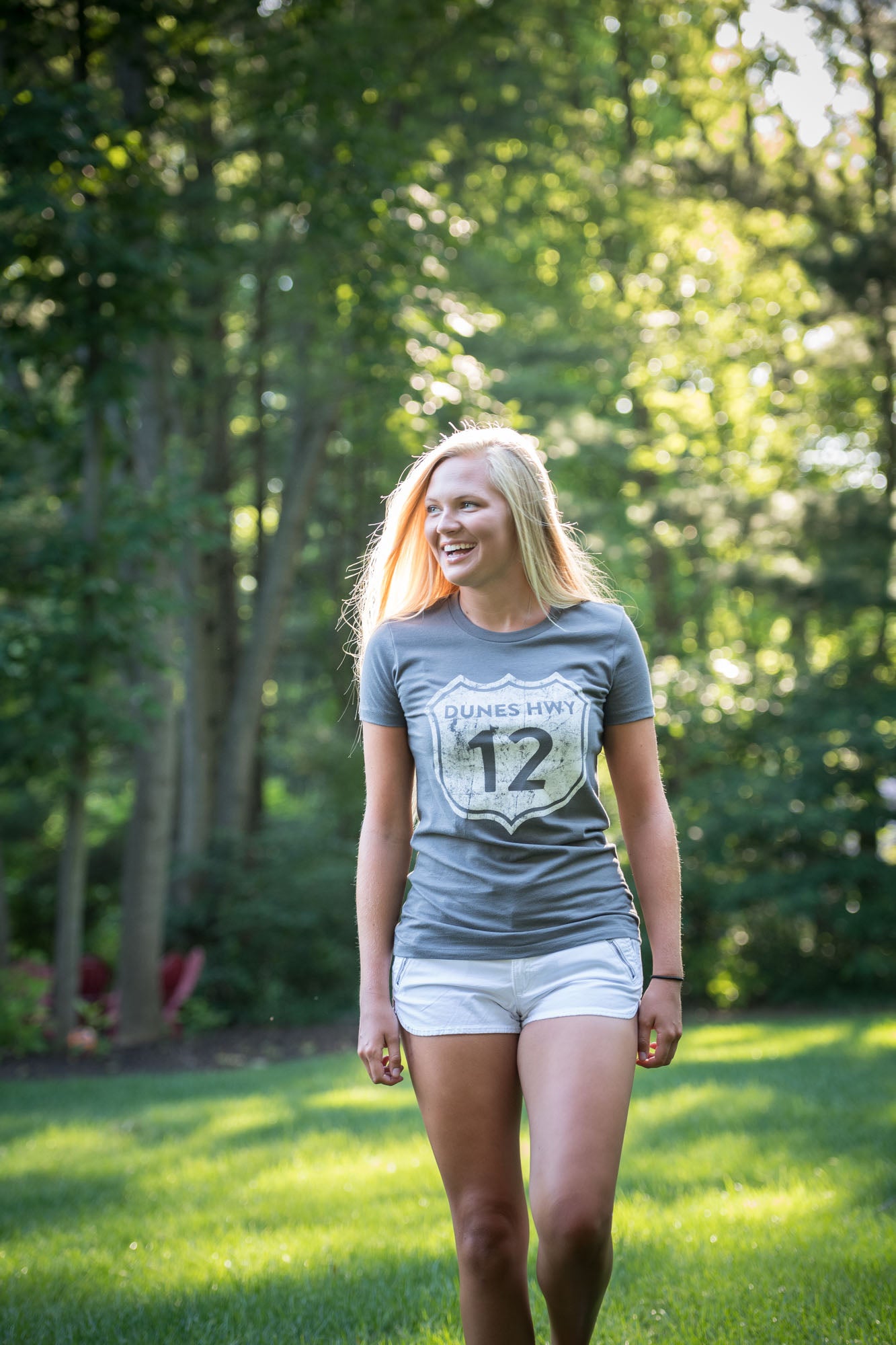Dunes Hwy 12 Women's Graphic Tee – Distressed Vintage Logo Crew Neck T-Shirt | Soft Cotton Casual Summer Shirt