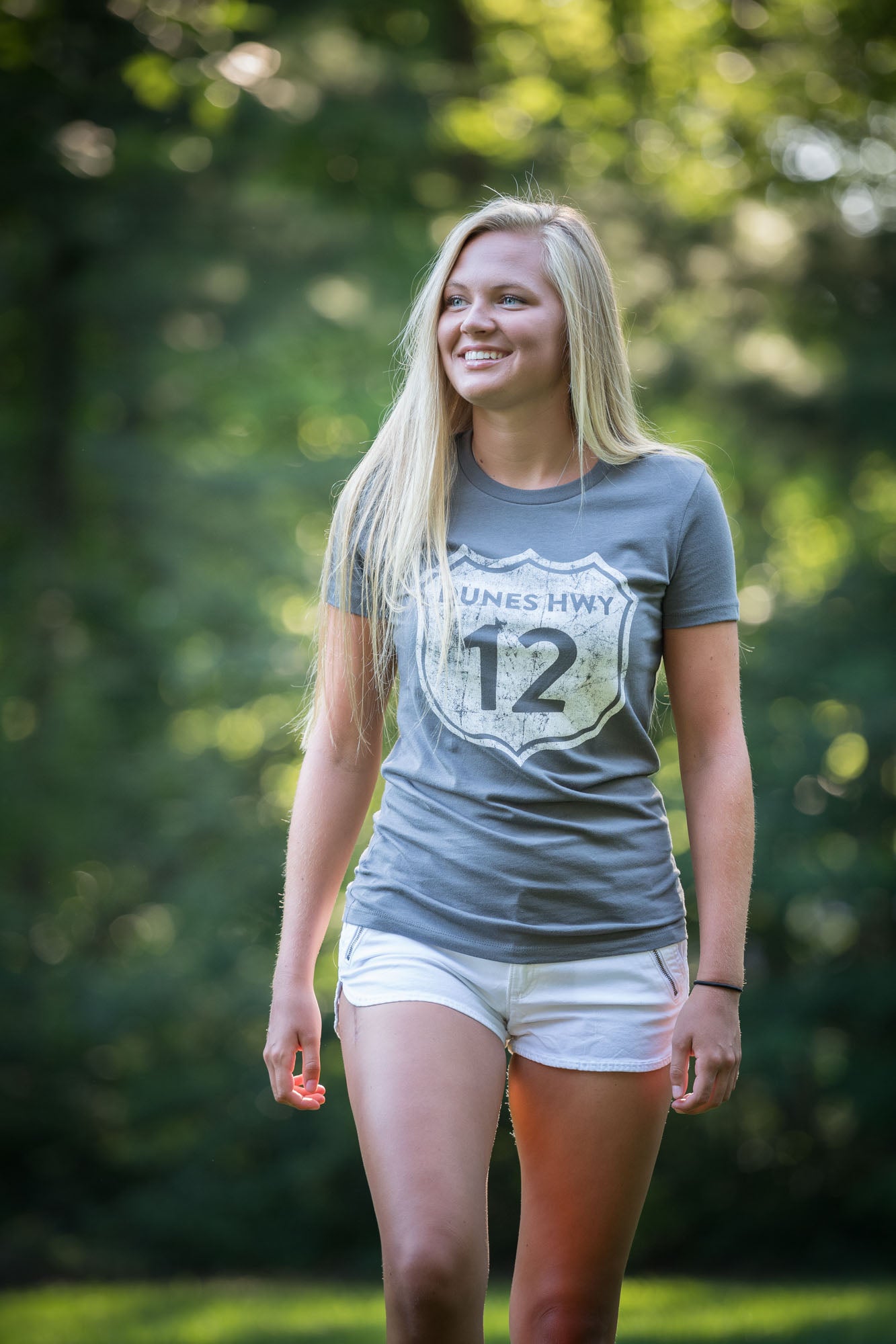 Dunes Hwy 12 Women's Graphic Tee – Distressed Vintage Logo Crew Neck T-Shirt | Soft Cotton Casual Summer Shirt