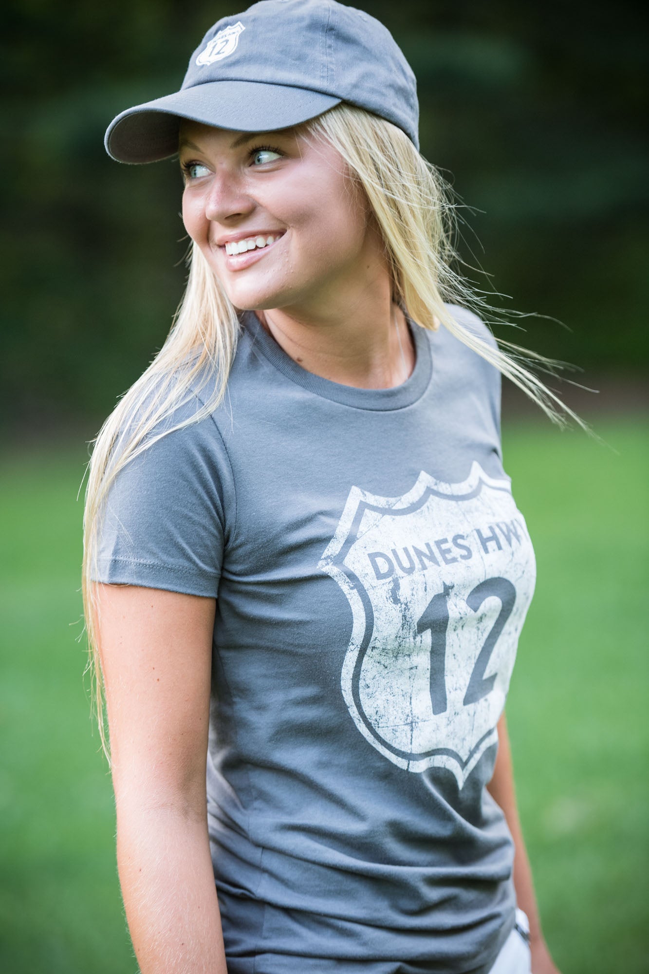 Dunes Hwy 12 Women's Graphic Tee – Distressed Vintage Logo Crew Neck T-Shirt | Soft Cotton Casual Summer Shirt